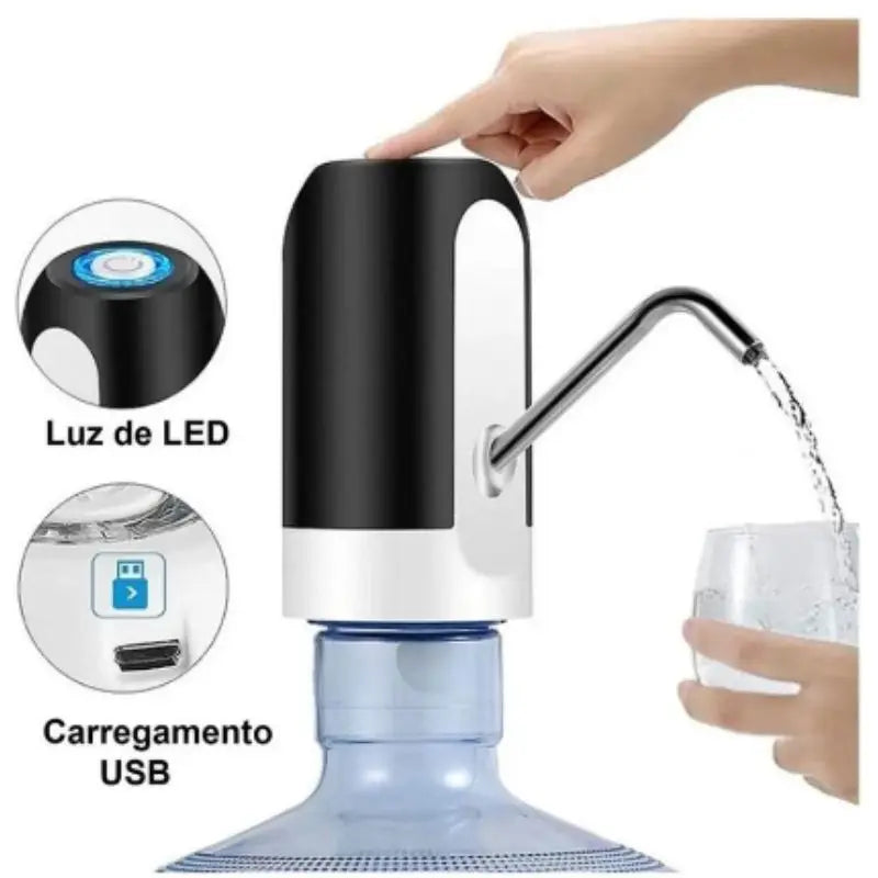 Bomba Automática Para Garrafão Bebedouro - Recarregável Usb