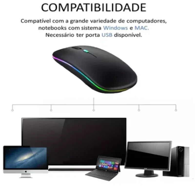 Mouse Bluetooth 5.0 RECARREGAVEL